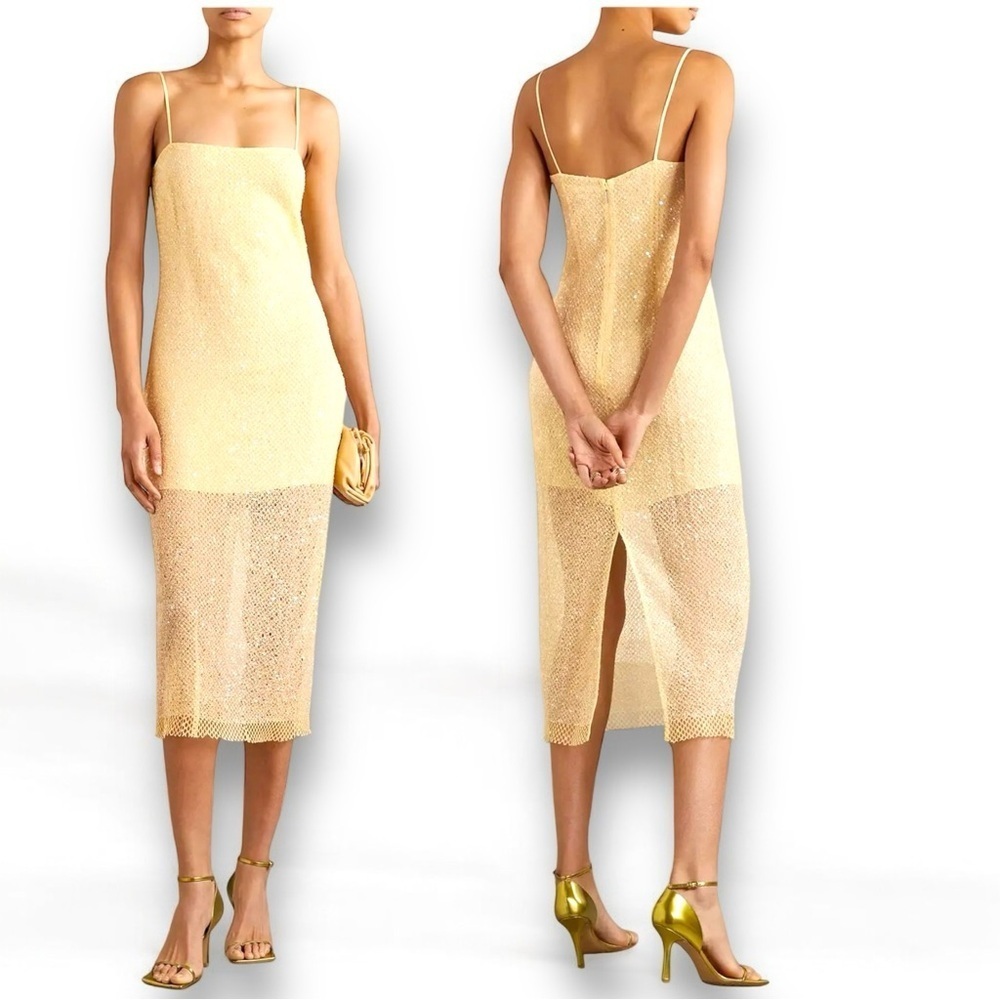 NWT JASON WU COLLECTION Sequined Open-Knit Midi Dress Size 8 Retail $4,595